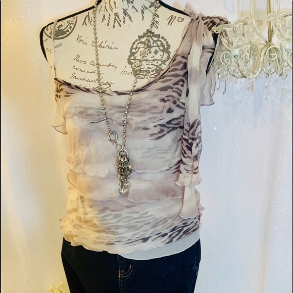 NWT 100% Silk Malcolm Co. animal one shoulder - Picture 10 of 12